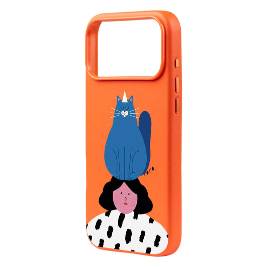 NAUGHTY CAT-Signature Leather Kılıf MagSafe Özellikli - iPhone 17 Pro