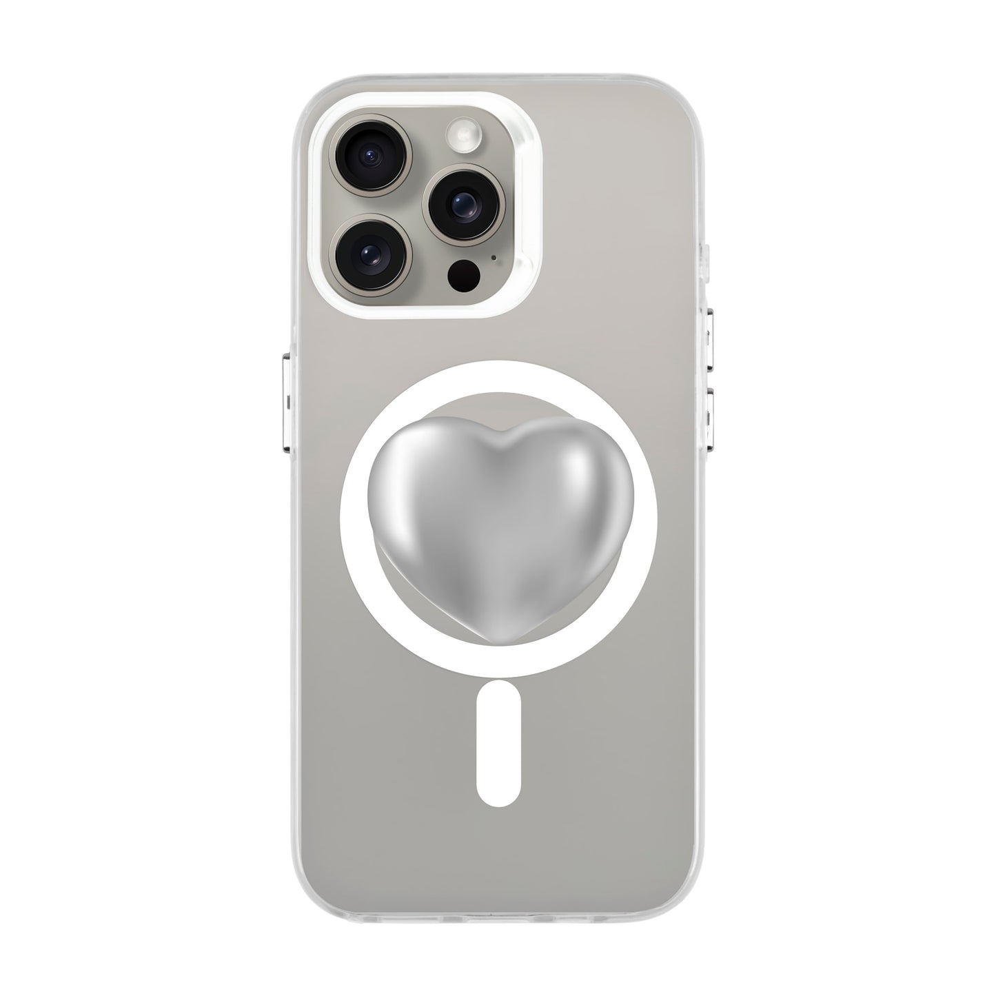 SILVER HEART-iPhone 15 Pro Max Hold Kılıf MagSafe Özellikli