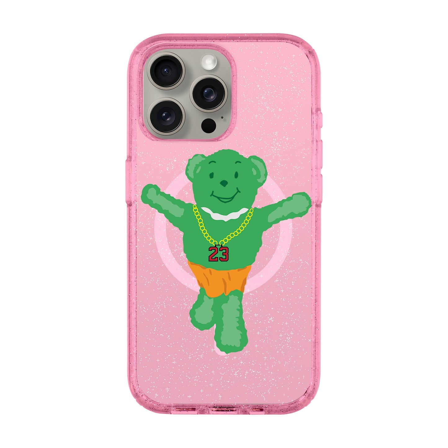 GREEN BEAR-iPhone 15 Pro Max Shiny Kılıf MagSafe Özellikli