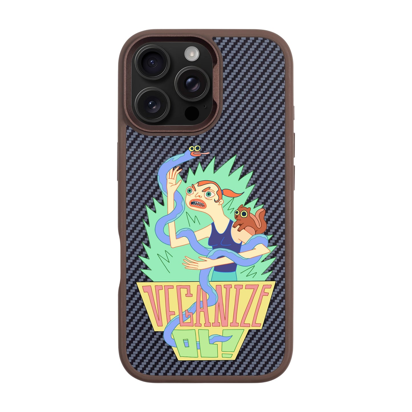 VEGANİZE-iPhone 16 Pro Max Plaid Kılıf MagSafe Özellikli