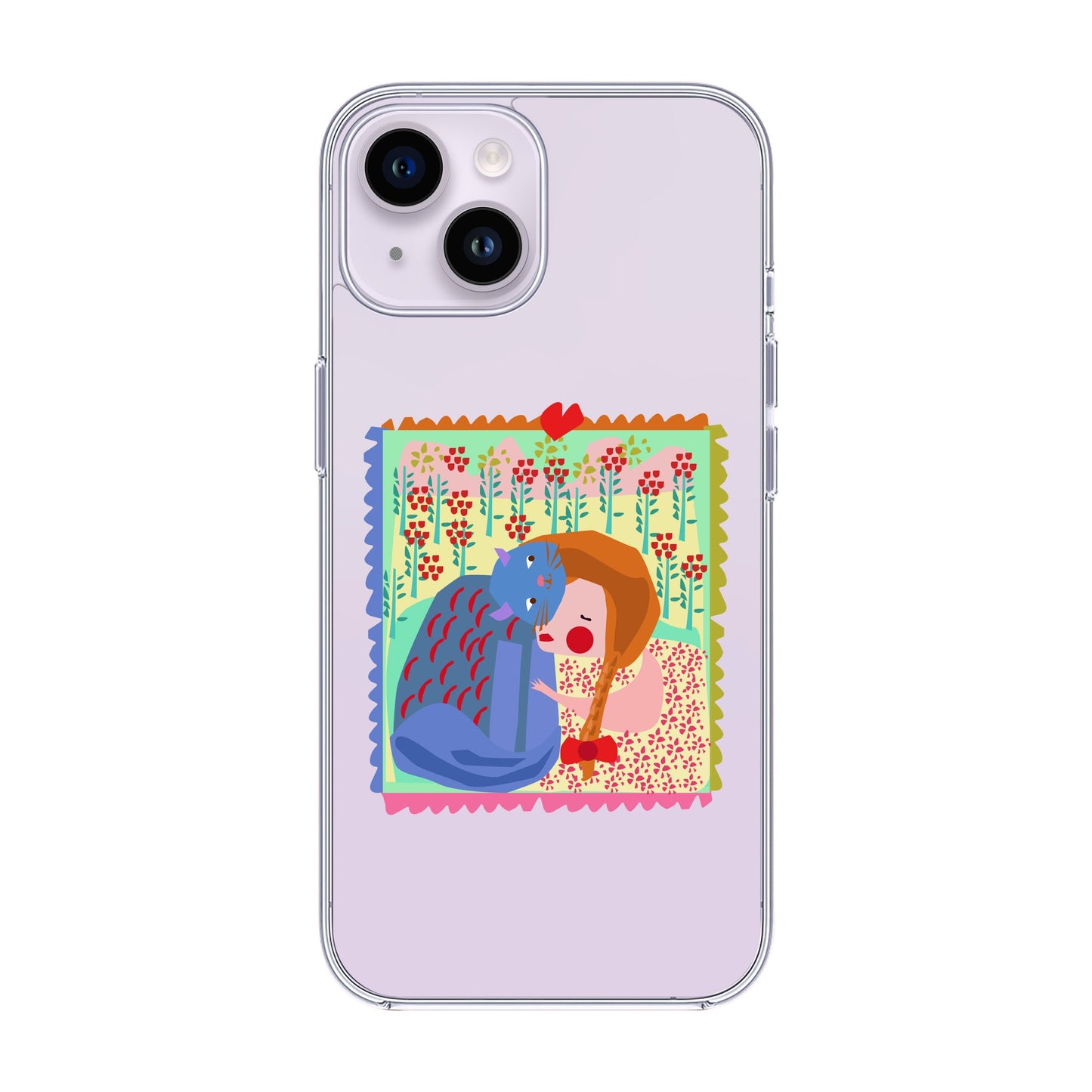 KEDİ POSTA PULU-iPhone 14 Solid Kılıf