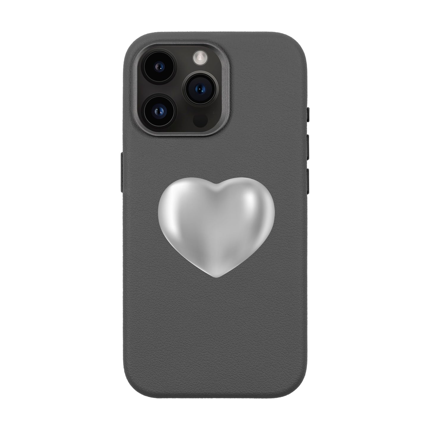 SILVER HEART-iPhone 14 Pro Max Leather Premium Kılıf MagSafe Özellikli
