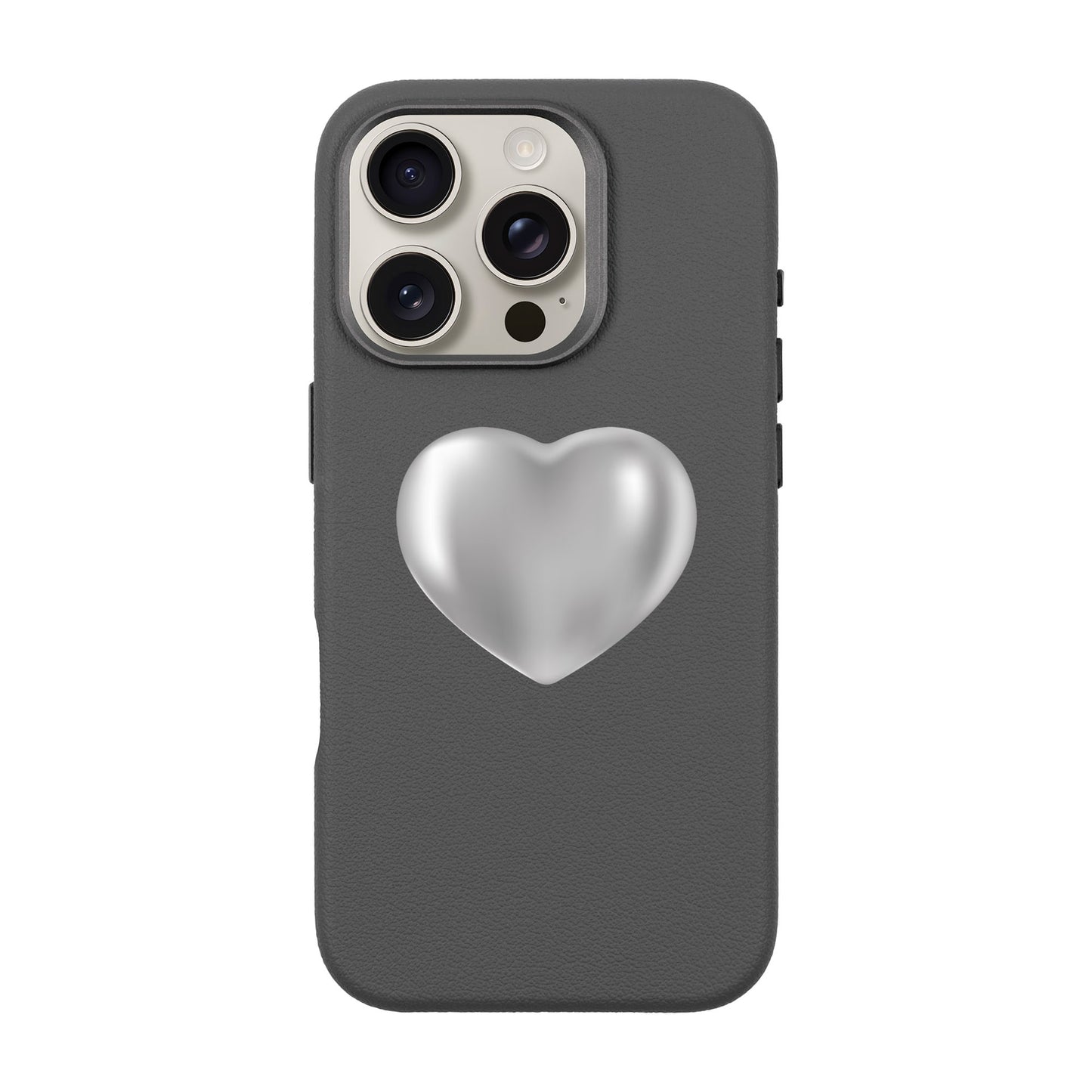 SILVER HEART-iPhone 16 Pro Leather Premium Kılıf MagSafe Özellikli