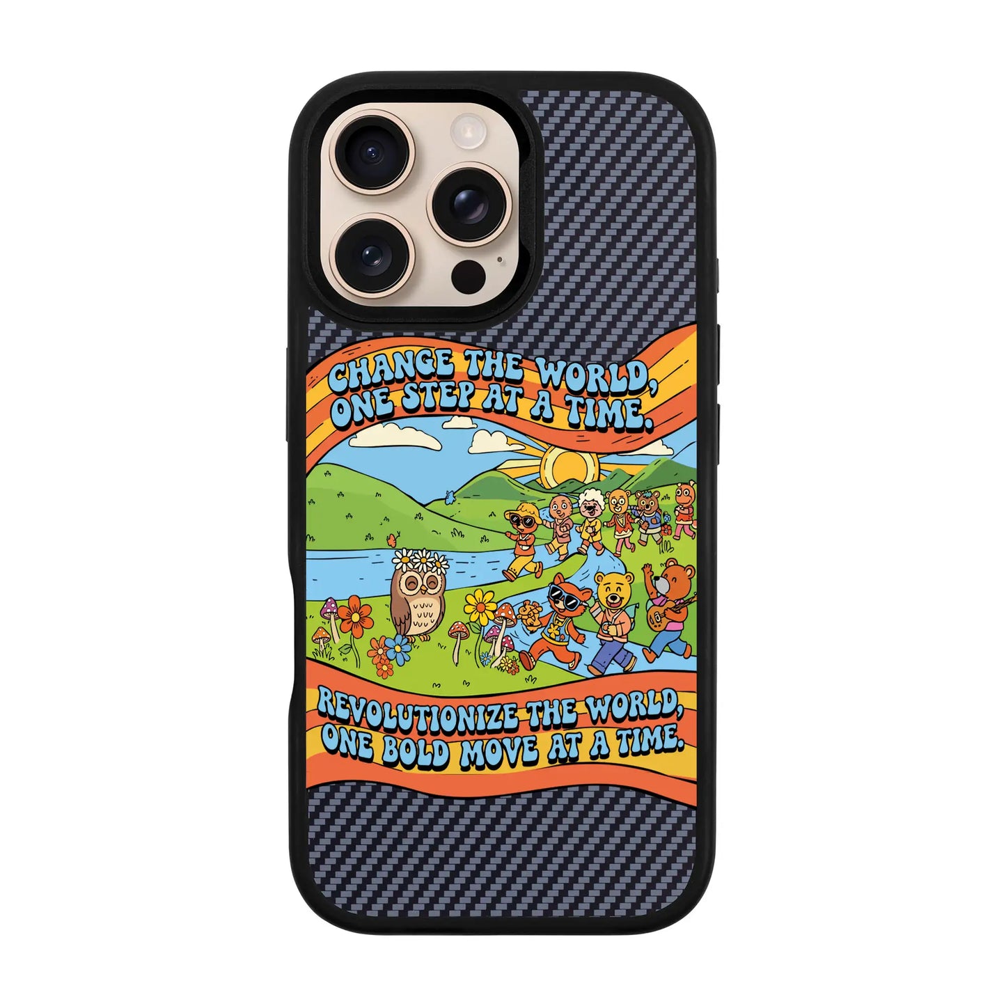 CHANGE THE WORLD-iPhone 16 Pro Max Plaid Kılıf MagSafe Özellikli