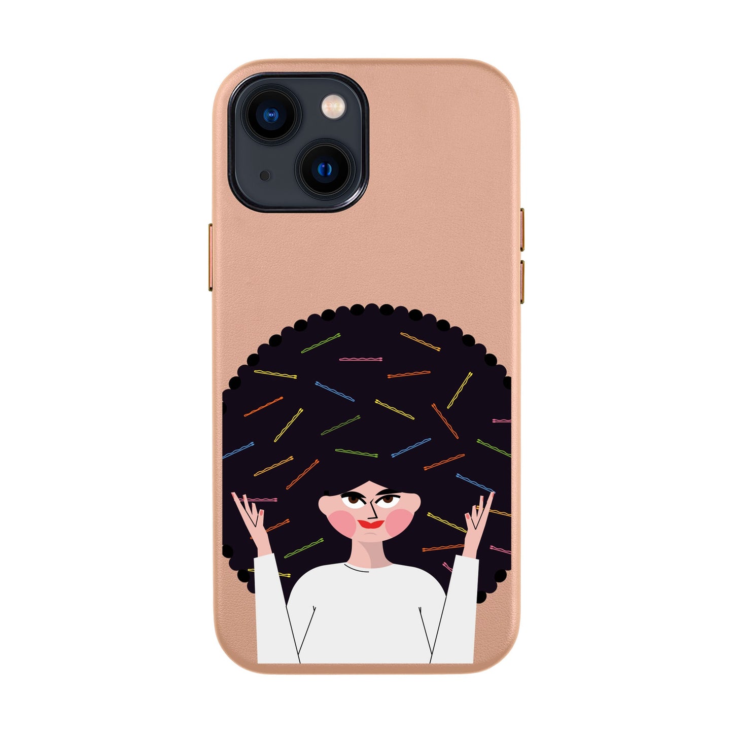 TANGLES OF HAPPINESS-iPhone 14 Leather Kılıf