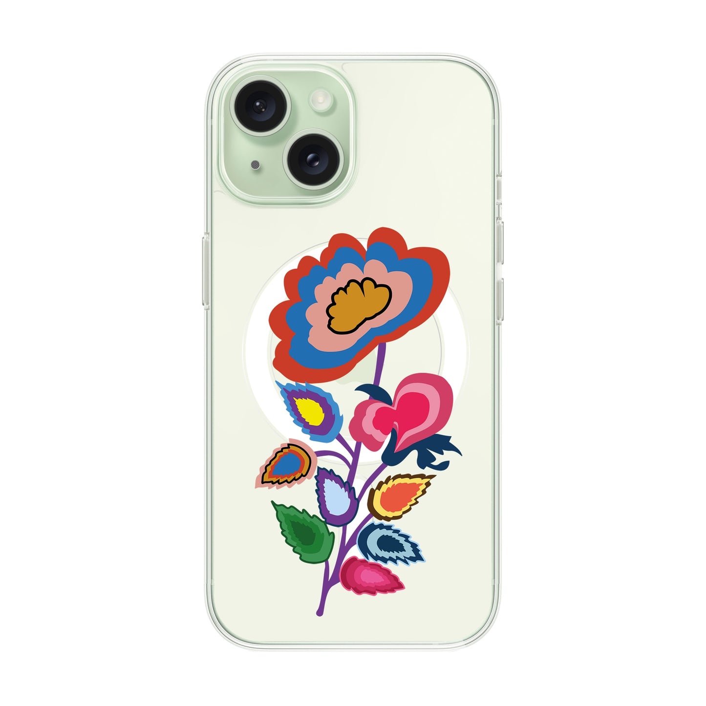 KNITTED FLOWER-iPhone 15 Solid Kılıf MagSafe Özellikli