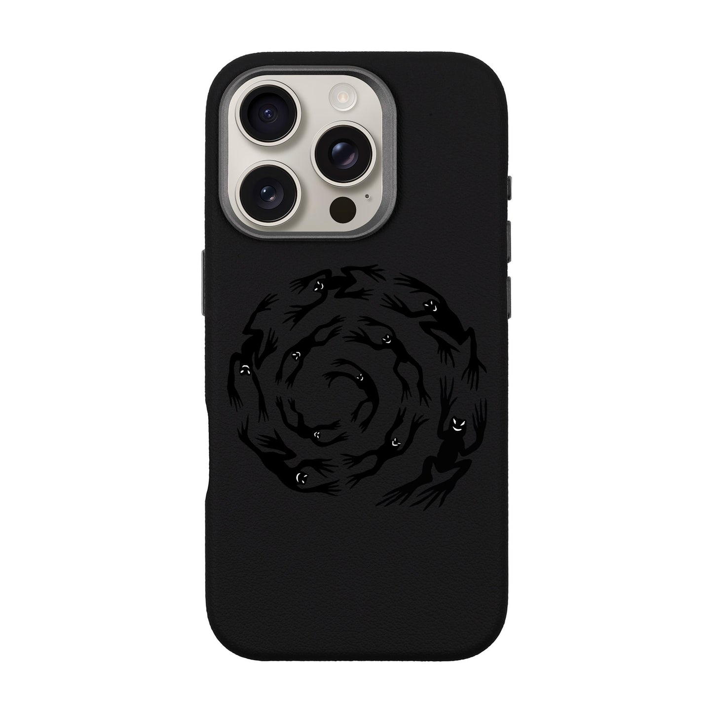 SWIRLING FROGS-iPhone 16 Pro Leather Premium Kılıf MagSafe Özellikli