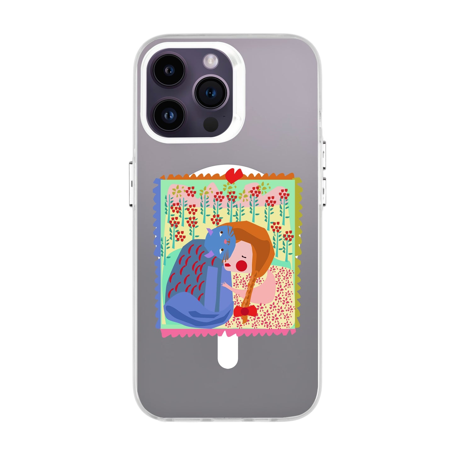 KEDİ POSTA PULU-iPhone 14 Pro Max Hold Kılıf MagSafe Özellikli