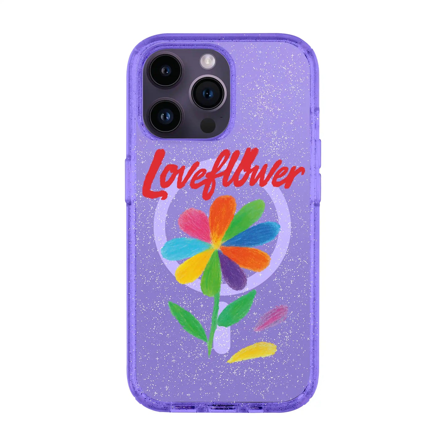 LOVE FLOWER-iPhone 14 Pro Max Shiny Kılıf MagSafe Özellikli