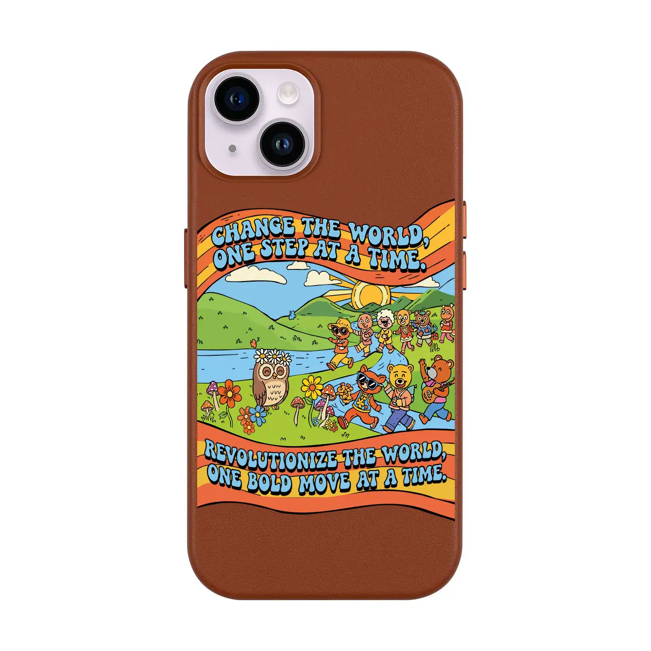 CHANGE THE WORLD-iPhone 14 Plus Leather Kılıf MagSafe Özellikli