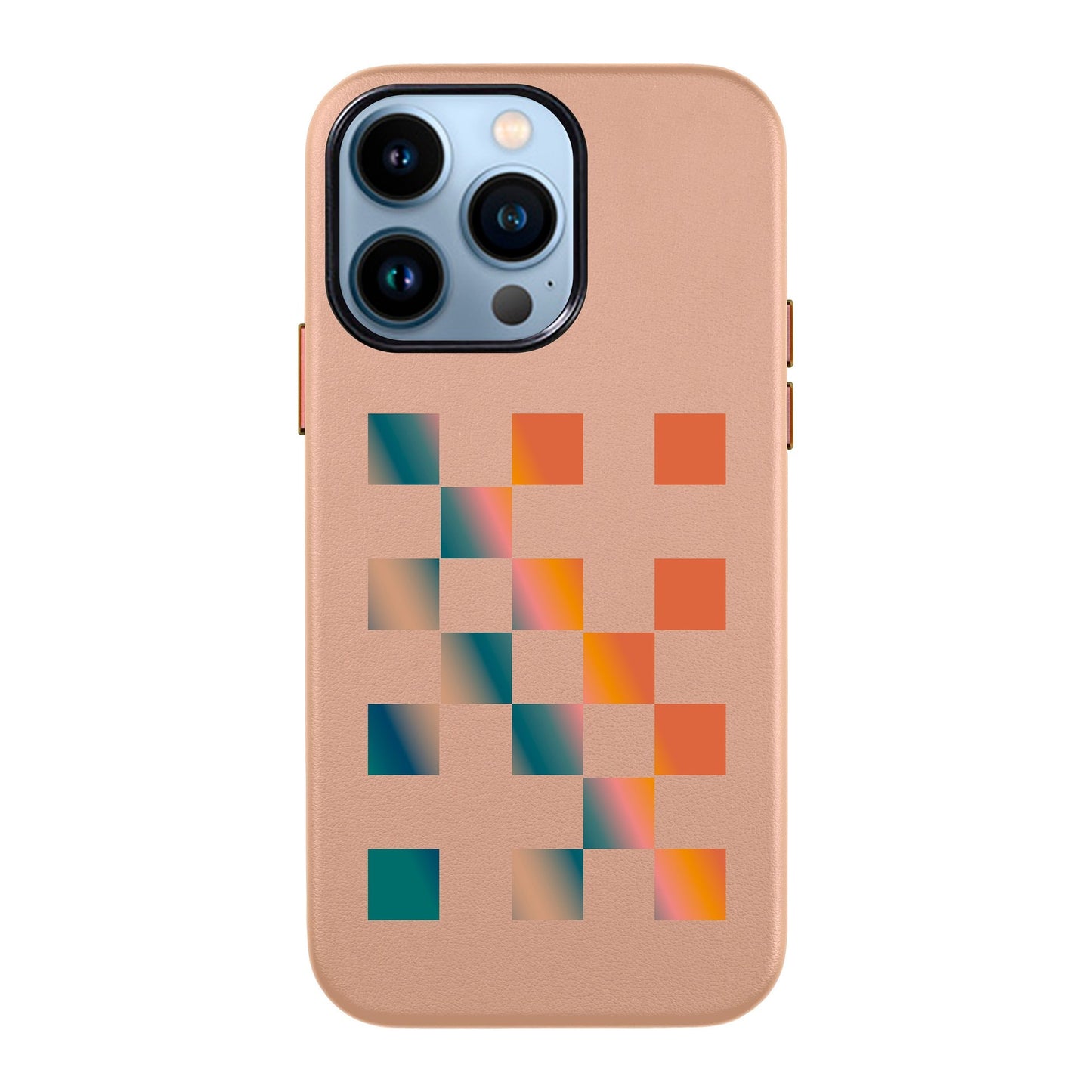 GRADIENT CHECKMATE-iPhone 13 Pro Max Leather Kılıf