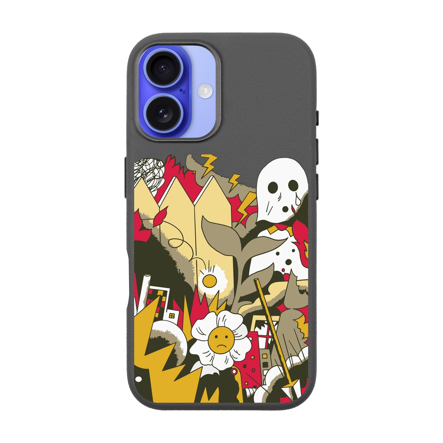 EVERYTHING IS BURNING-iPhone 16 Plus Leather Premium Kılıf MagSafe Özellikli