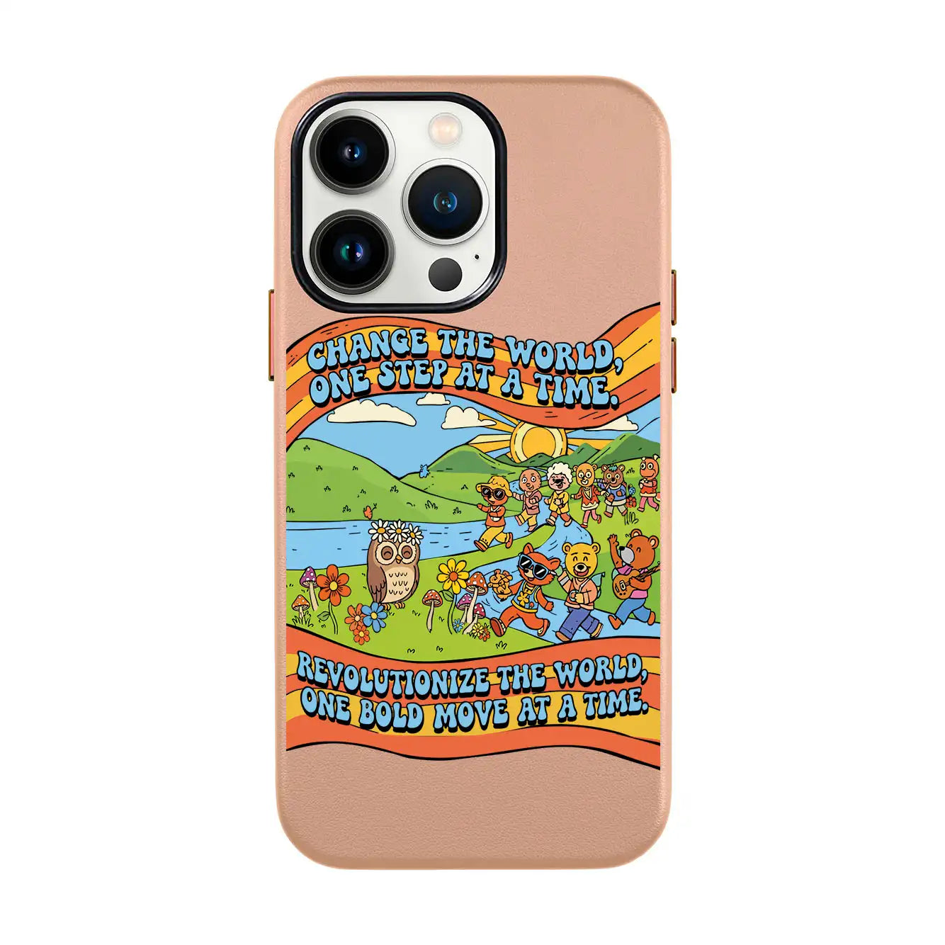 CHANGE THE WORLD-iPhone 13 Mini Leather Kılıf