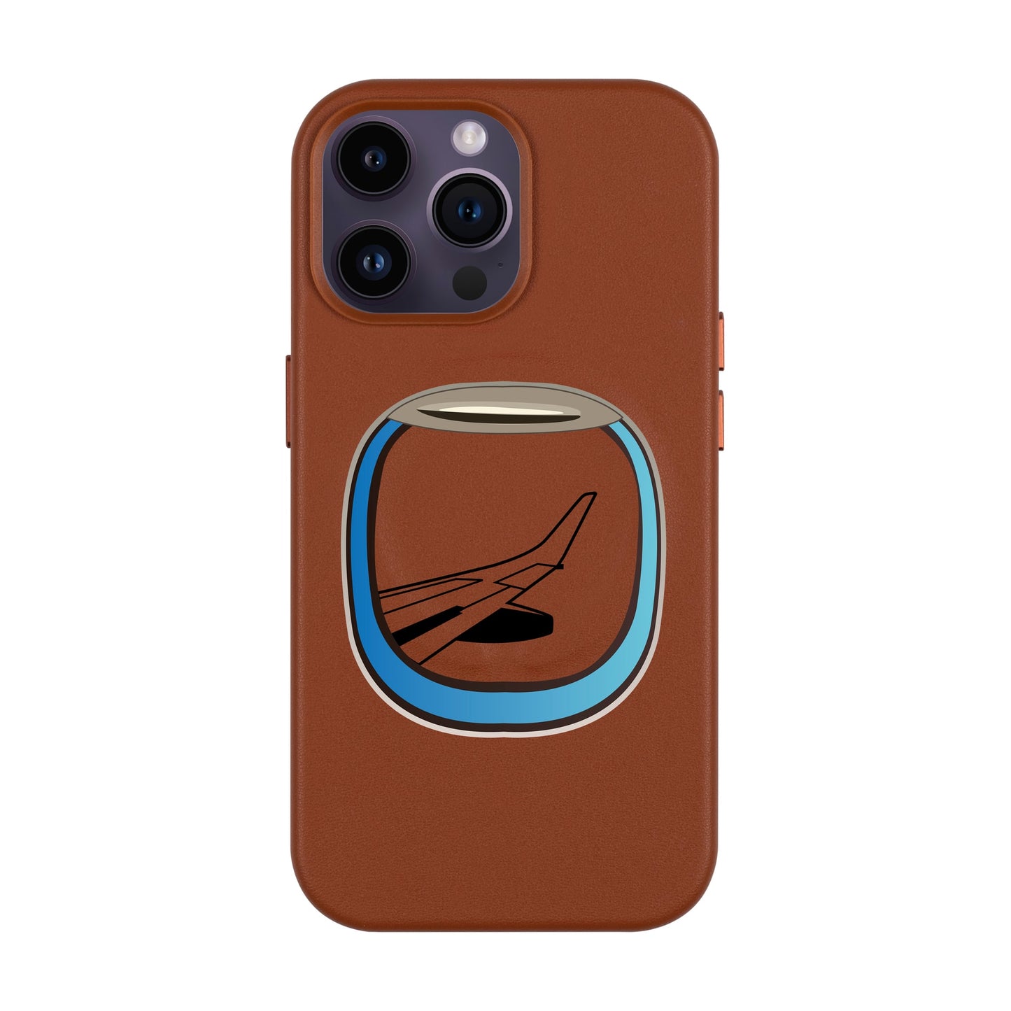 AIRCRAFT WINDOW-iPhone 14 Pro Max Leather Kılıf MagSafe Özellikli