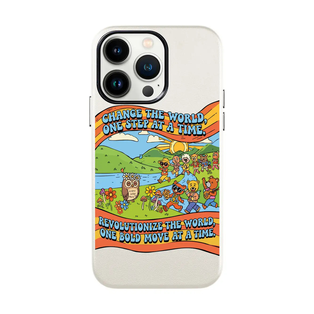 CHANGE THE WORLD-iPhone 13 Mini Leather Kılıf