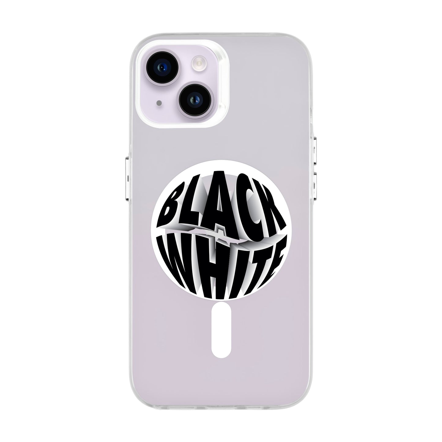 BLACK WHITE-iPhone 14 Hold Kılıf MagSafe Özellikli
