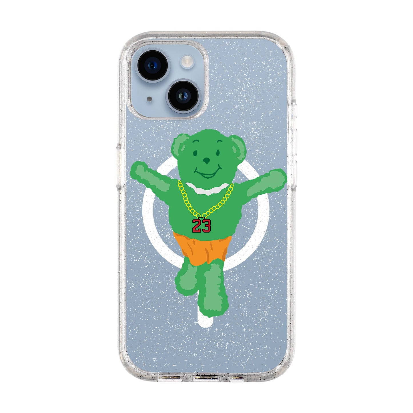 GREEN BEAR-iPhone 14 Shiny Kılıf MagSafe Özellikli