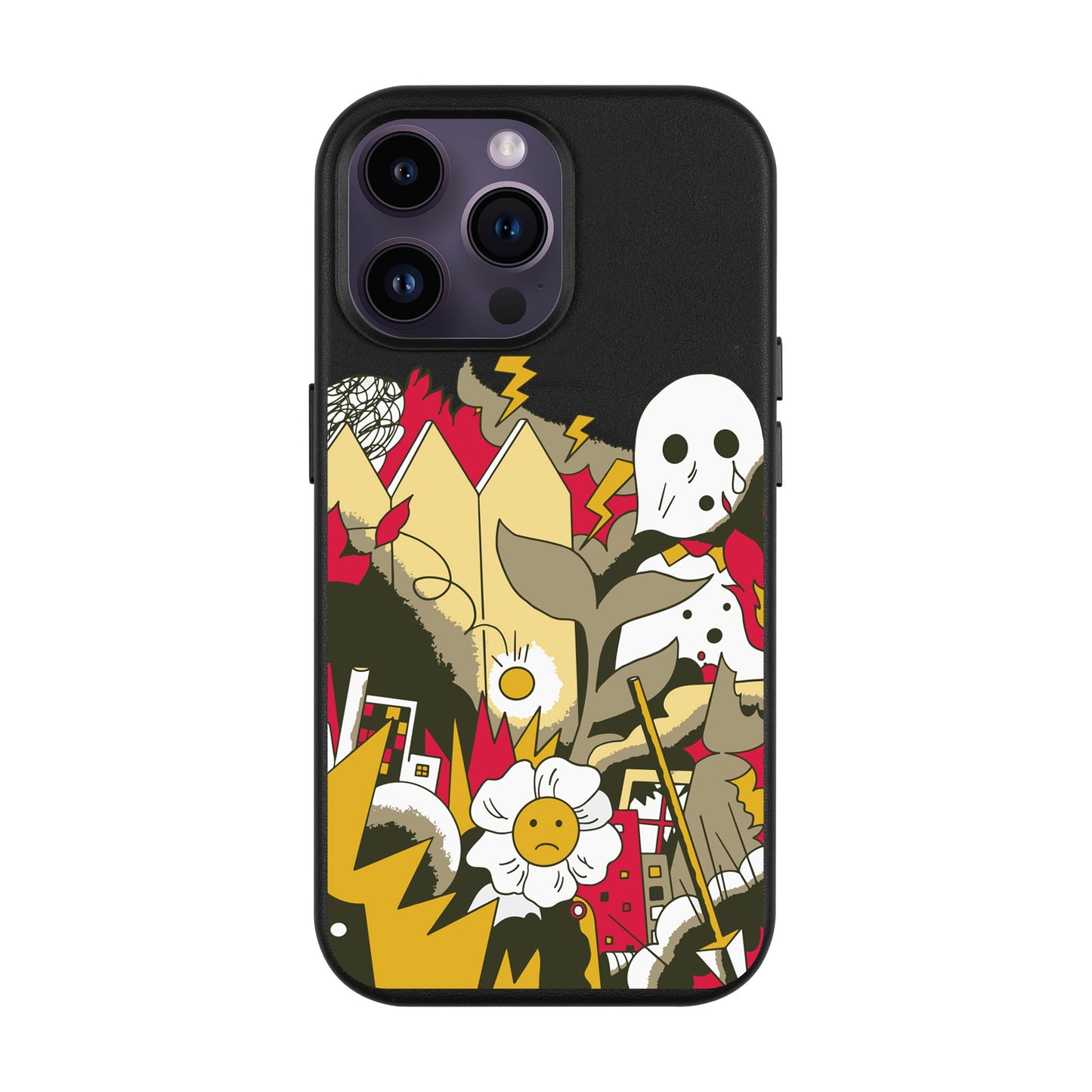 EVERYTHING IS BURNING-iPhone 14 Pro Max Leather Kılıf MagSafe Özellikli