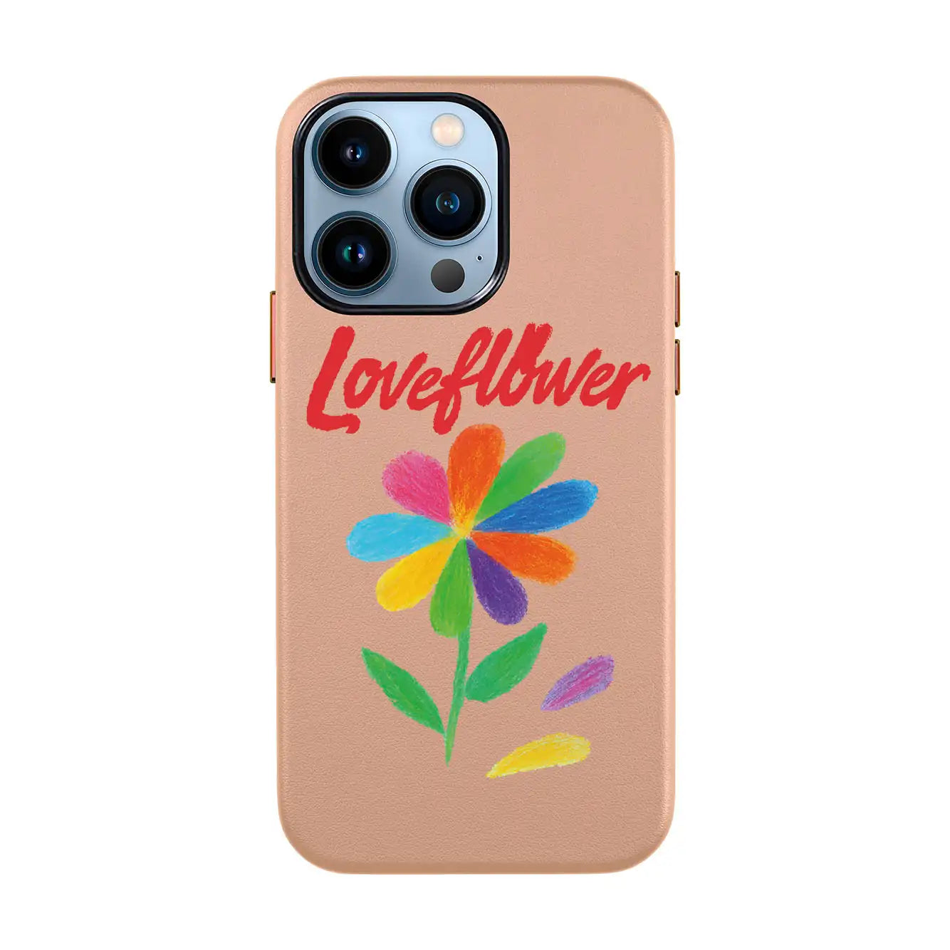 LOVE FLOWER-iPhone 13 Mini Leather Kılıf