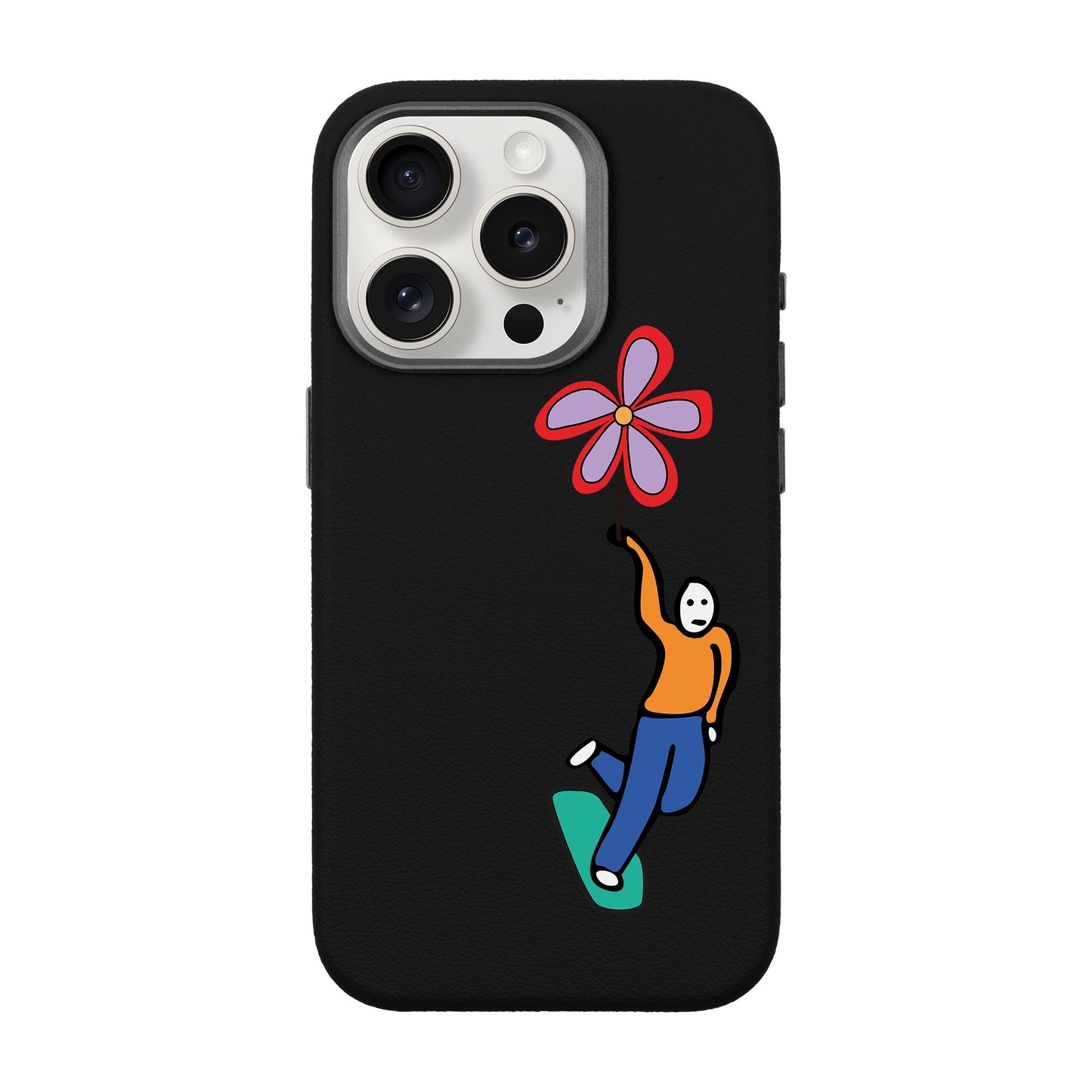 SKATEBOARDER-iPhone 15 Pro Leather Premium Kılıf MagSafe Özellikli