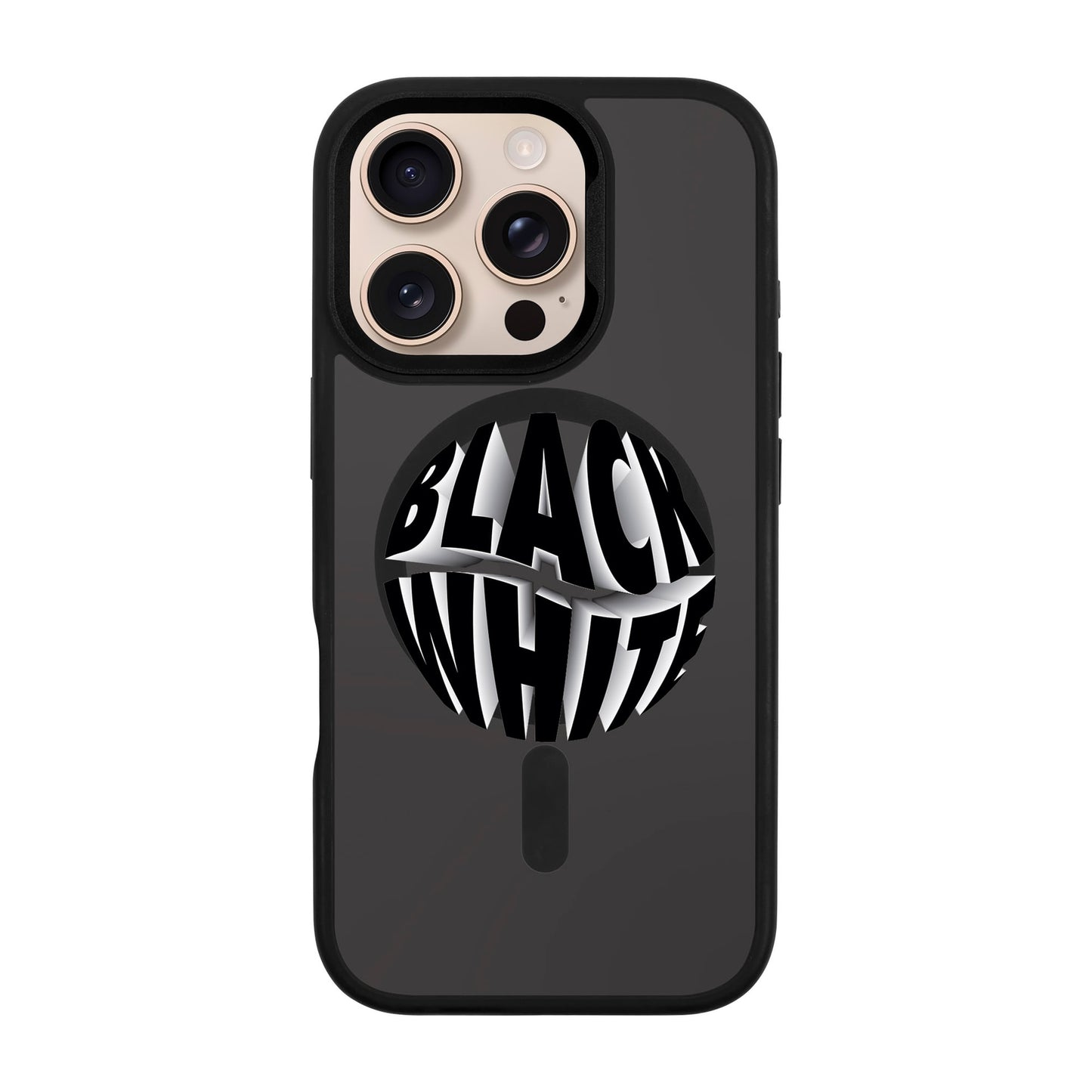 BLACK WHITE-iPhone 16 Pro Rise Kılıf MagSafe Özellikli