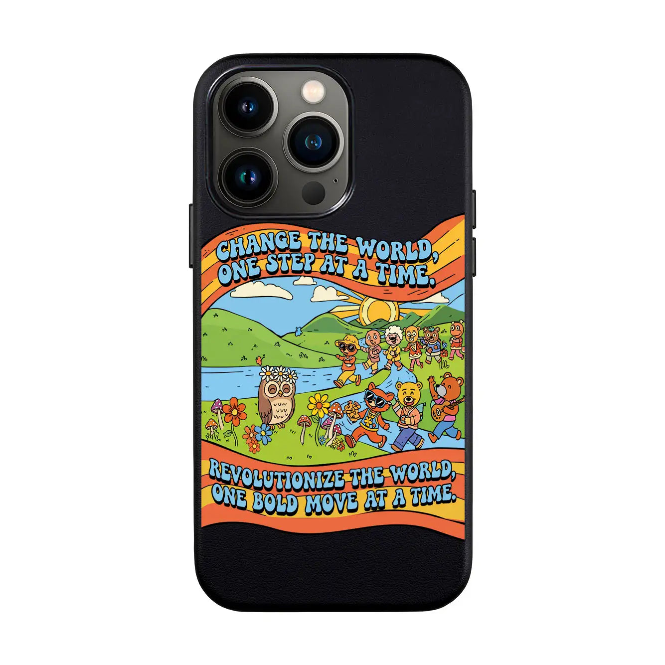 CHANGE THE WORLD-iPhone 13 Mini Leather Kılıf