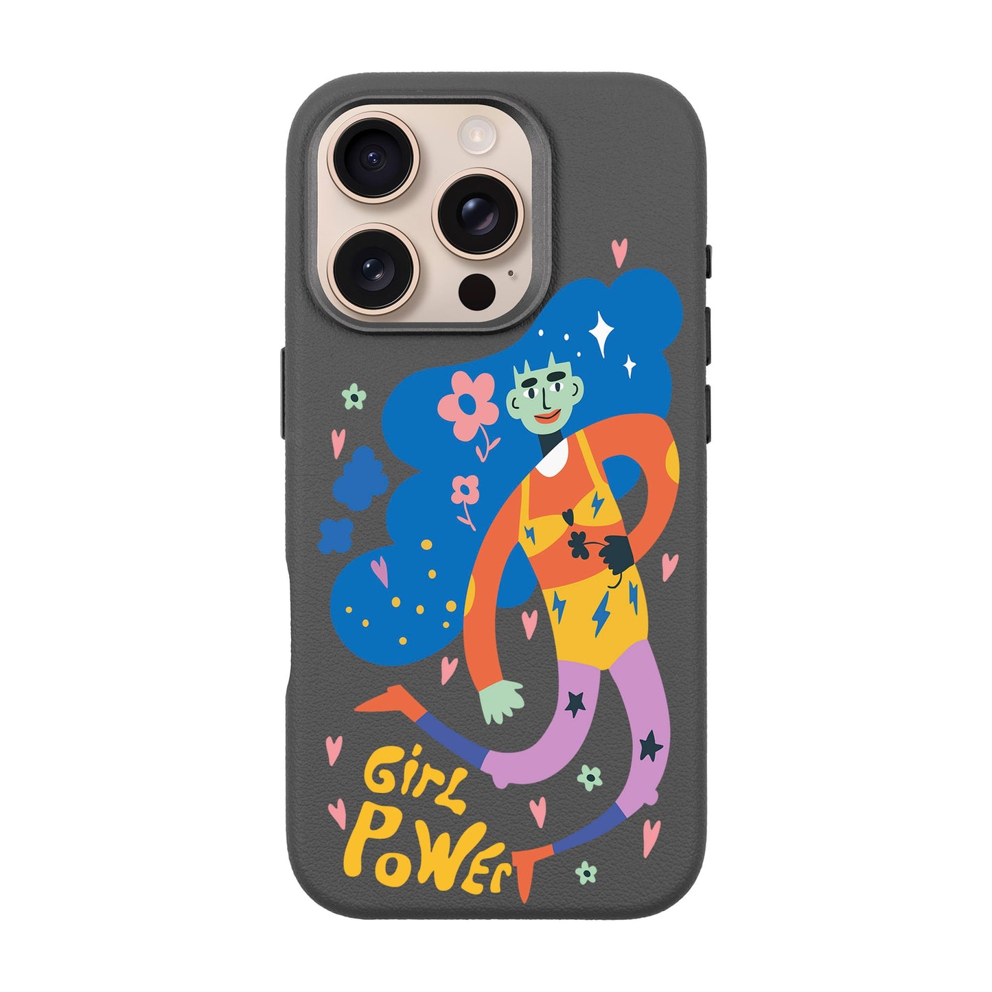 GIRL POWER-iPhone 16 Pro Leather Premium Kılıf MagSafe Özellikli
