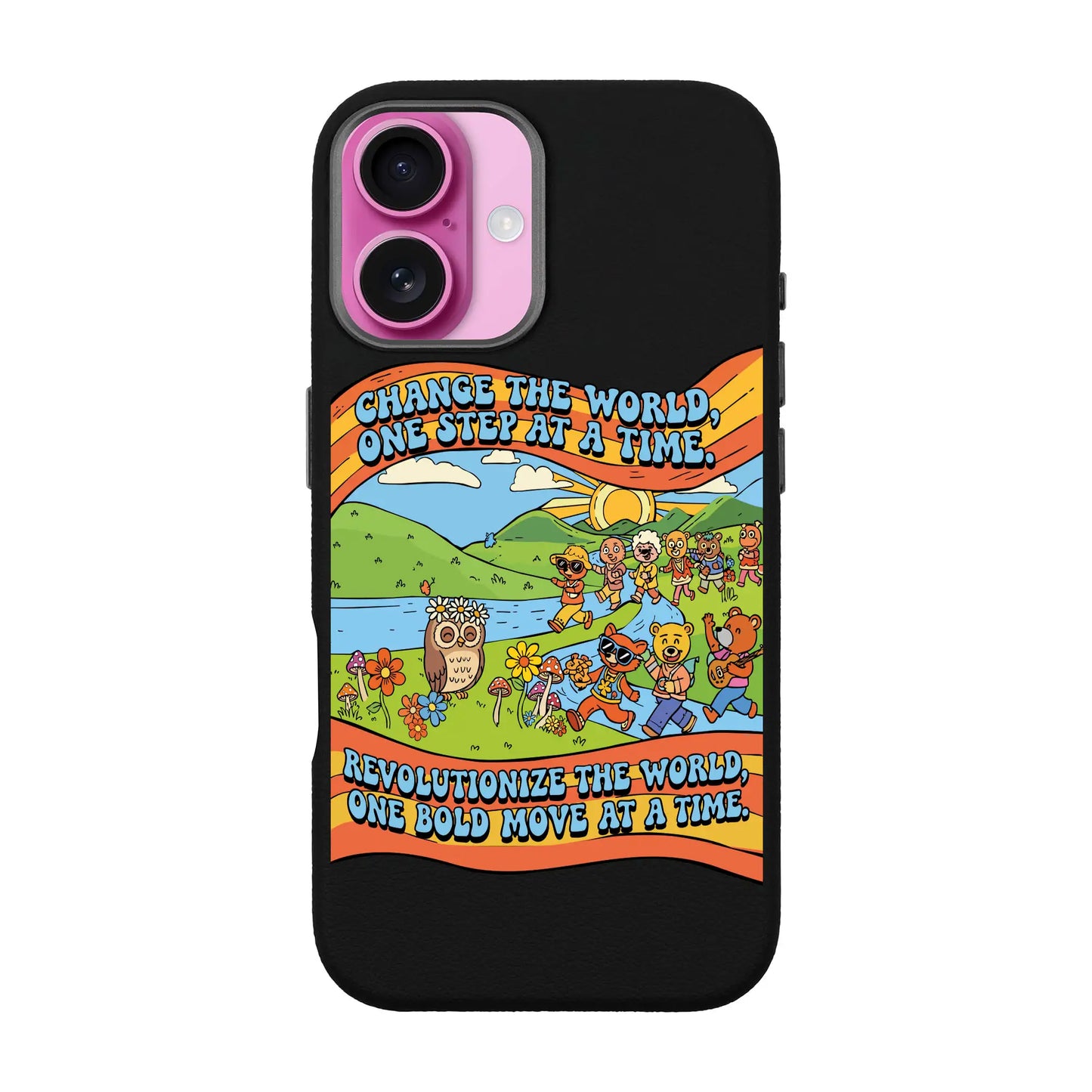 CHANGE THE WORLD-iPhone 16 Leather Premium Kılıf MagSafe Özellikli