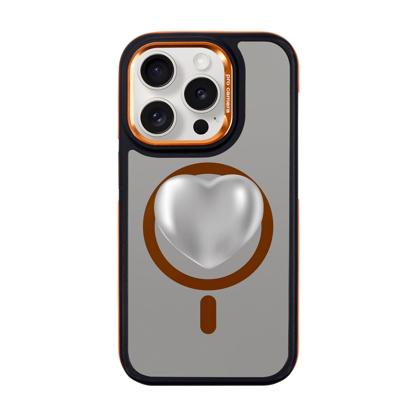 SILVER HEART-iPhone 15 Pro Dark Kılıf MagSafe Özellikli