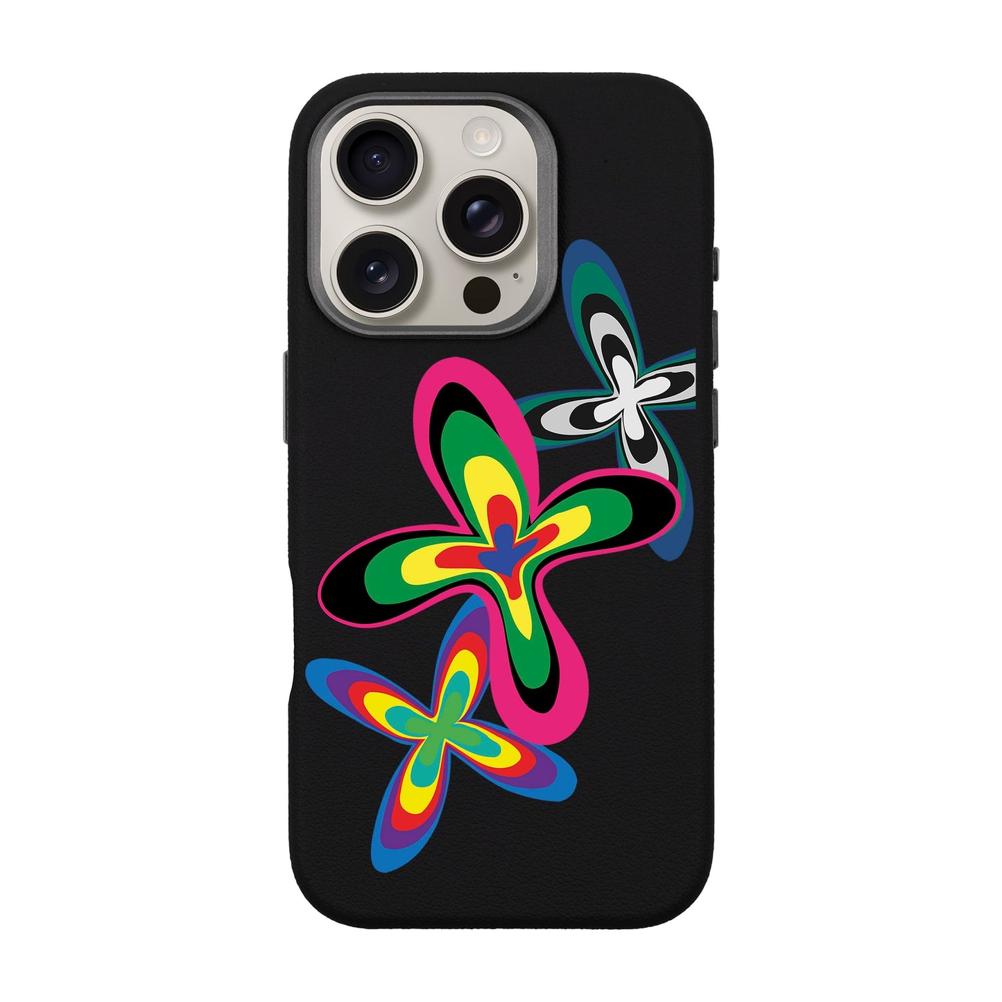 COLOR FLOWER-iPhone 16 Pro Leather Premium Kılıf MagSafe Özellikli