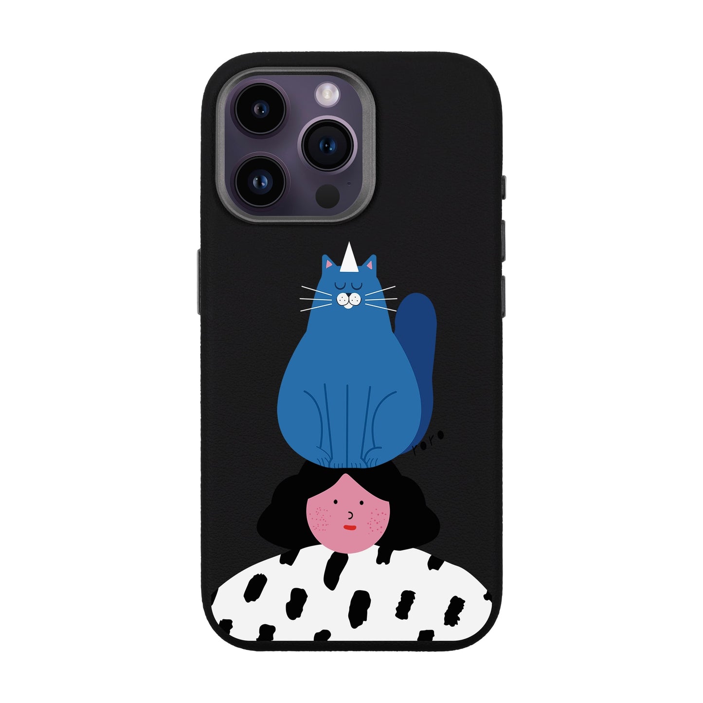 NAUGHTY CAT-iPhone 14 Pro Max Leather Premium Kılıf MagSafe Özellikli