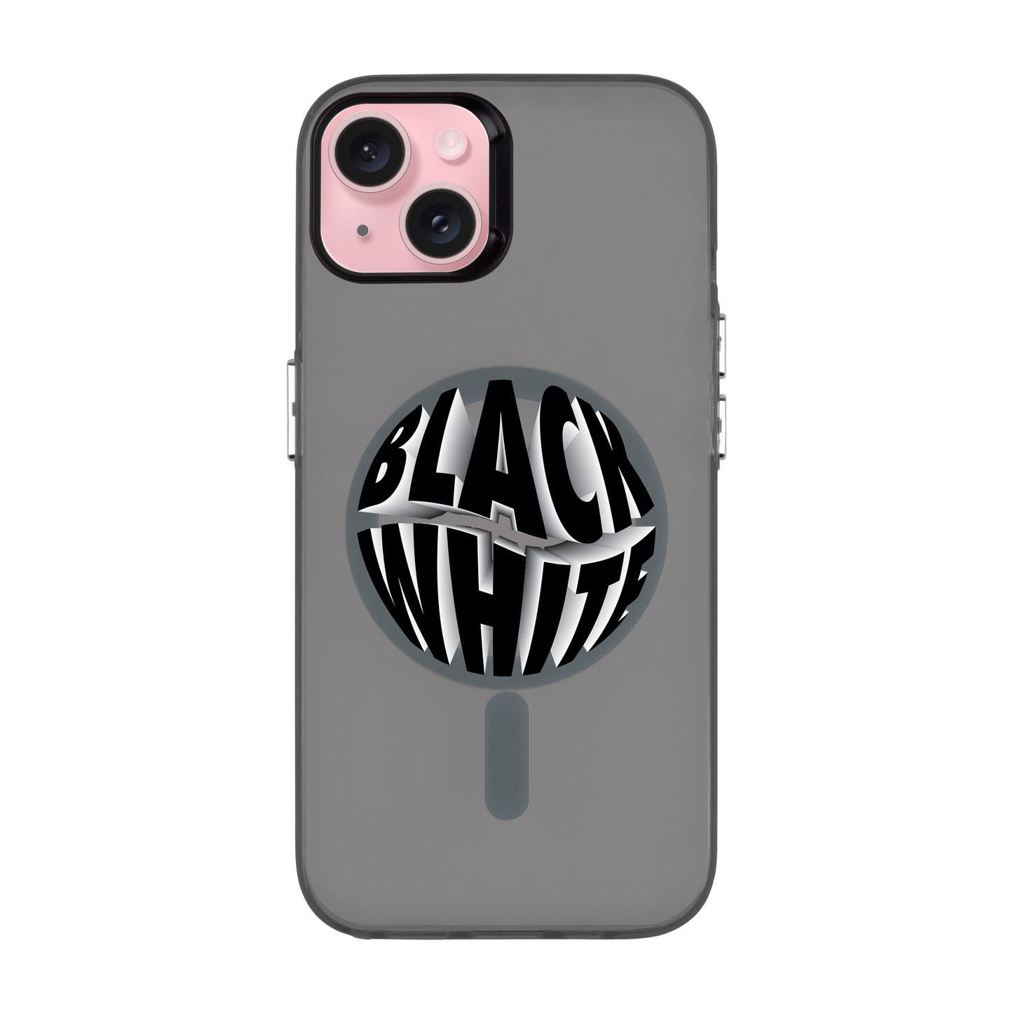 BLACK WHITE-iPhone 15 Plus Hold Kılıf MagSafe Özellikli