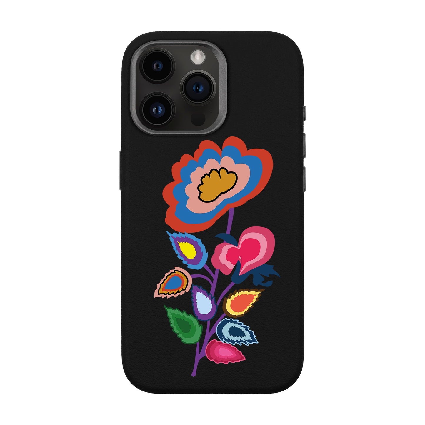 KNITTED FLOWER-iPhone 14 Pro Max Leather Premium Kılıf MagSafe Özellikli