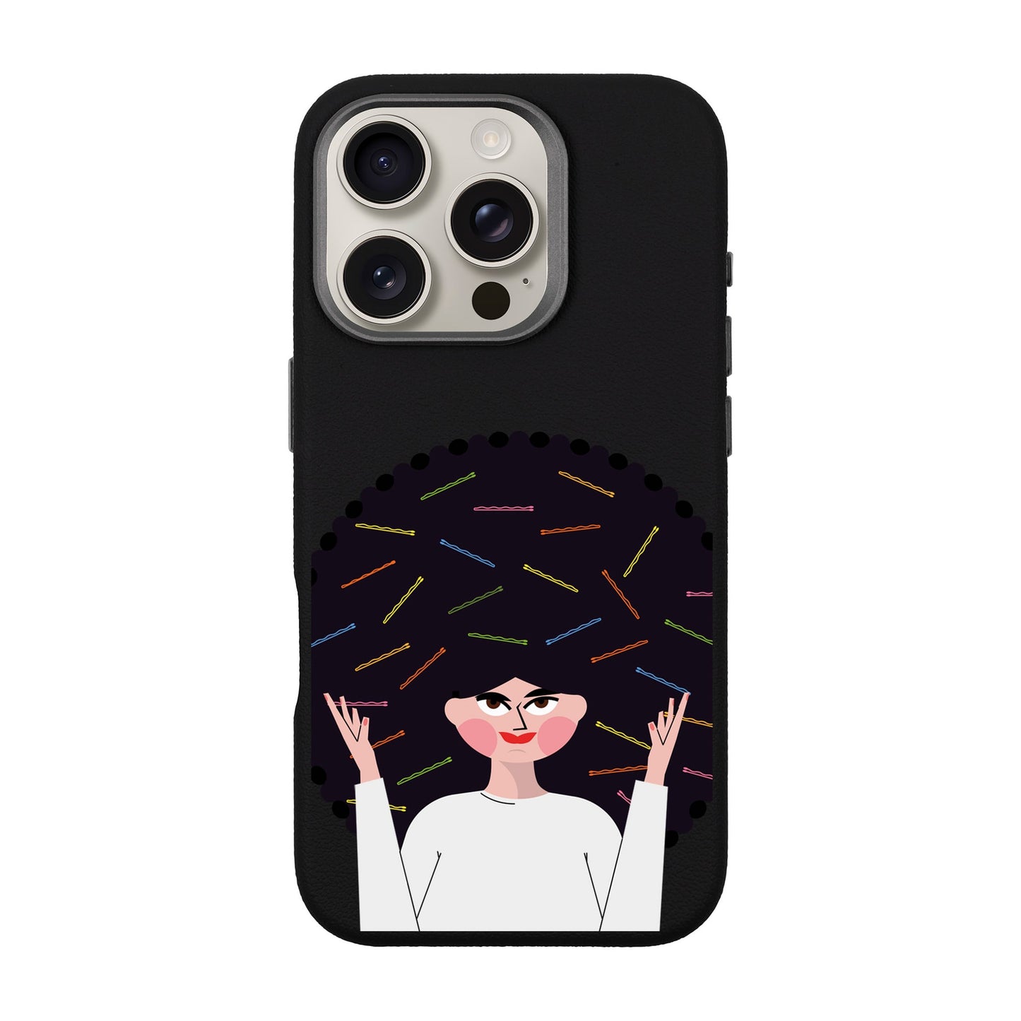 TANGLES OF HAPPINESS-iPhone 16 Pro Leather Premium Kılıf MagSafe Özellikli