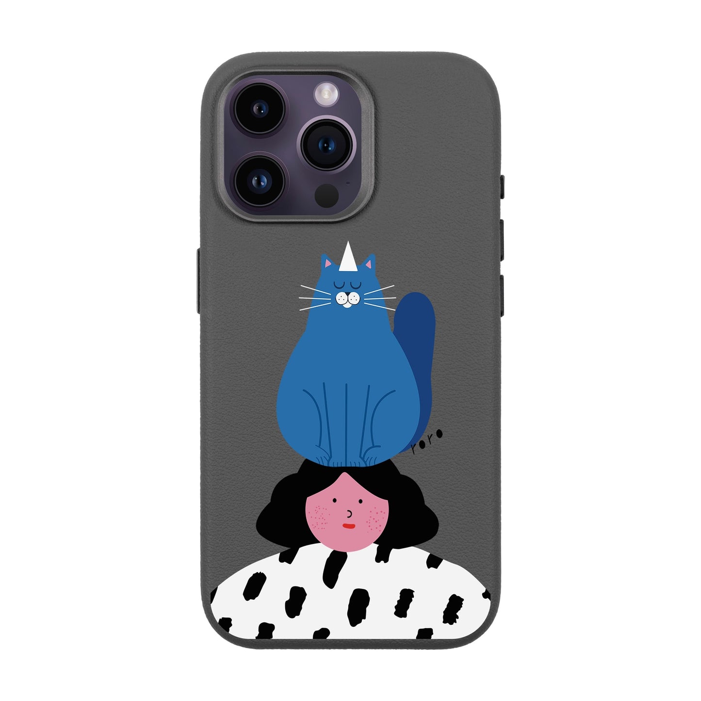 NAUGHTY CAT-iPhone 14 Pro Max Leather Premium Kılıf MagSafe Özellikli