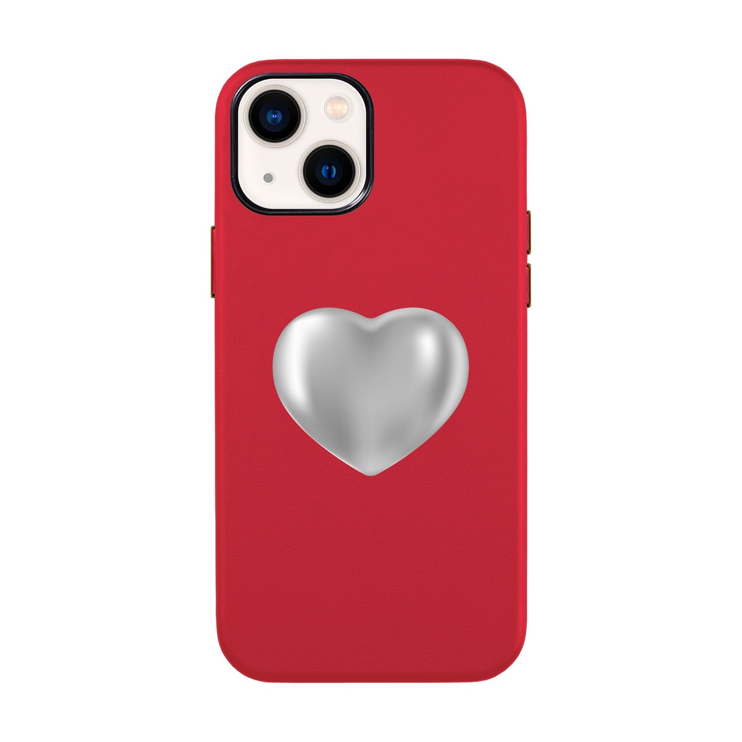 SILVER HEART-iPhone 14 Leather Kılıf