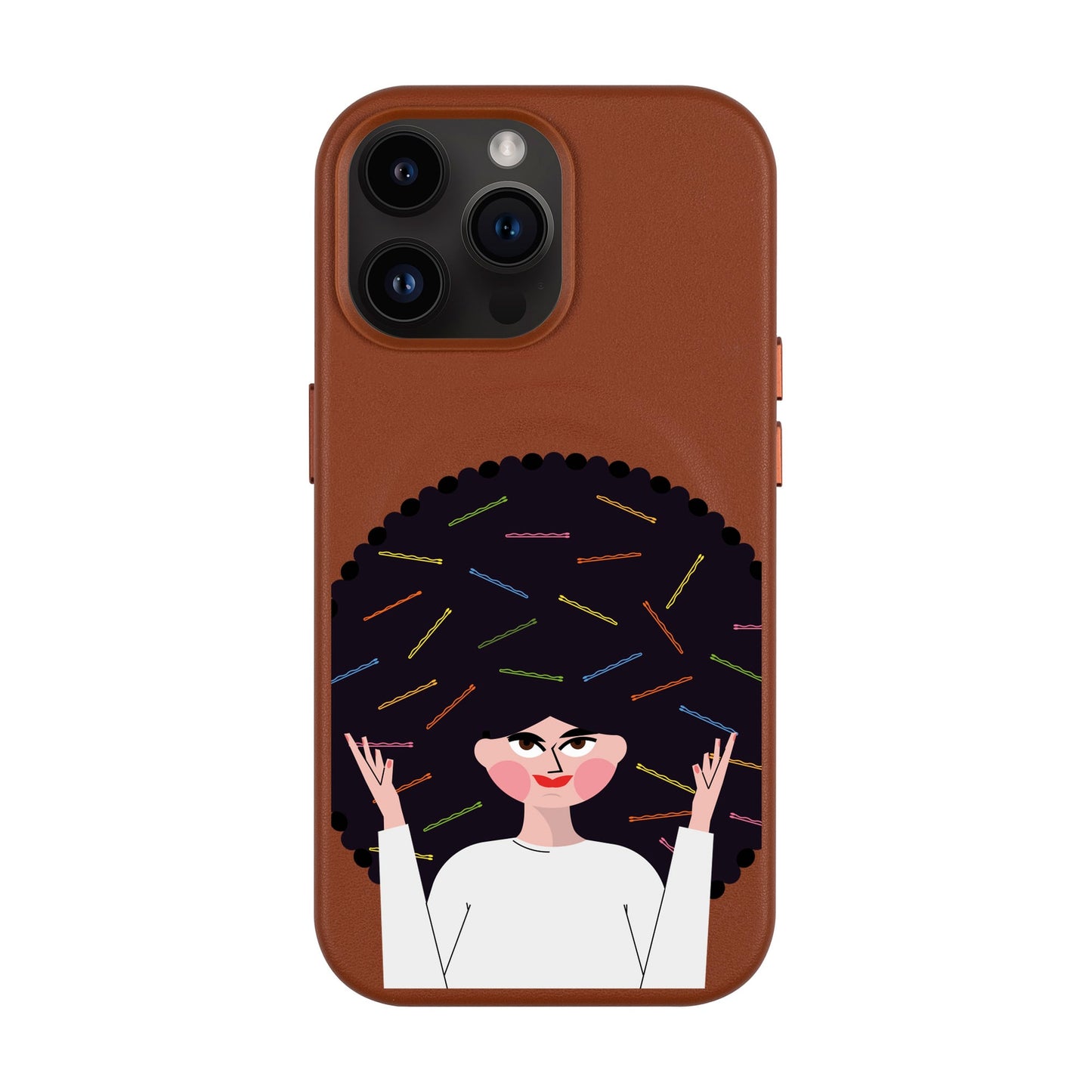 TANGLES OF HAPPINESS-iPhone 14 Pro Max Leather Kılıf MagSafe Özellikli