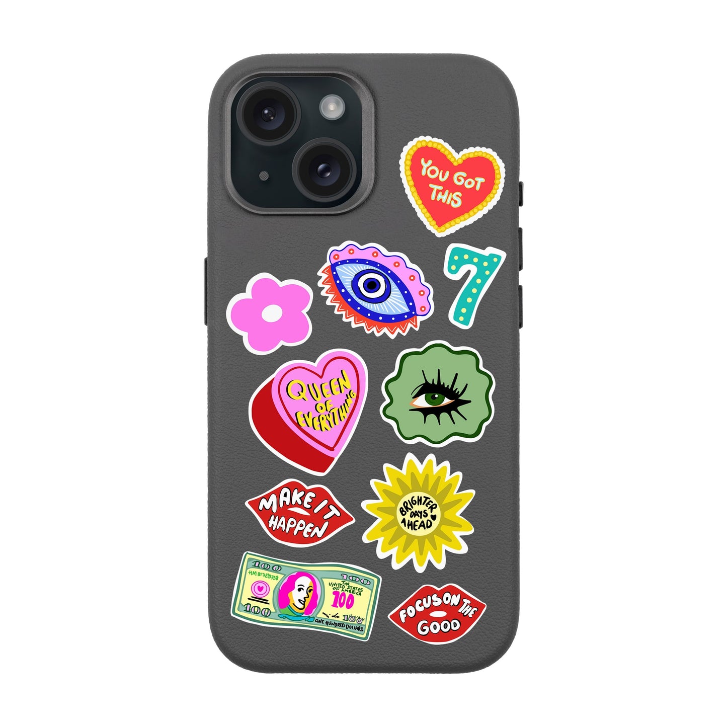 HM STICKERS-iPhone 15 Leather Premium Kılıf MagSafe Özellikli