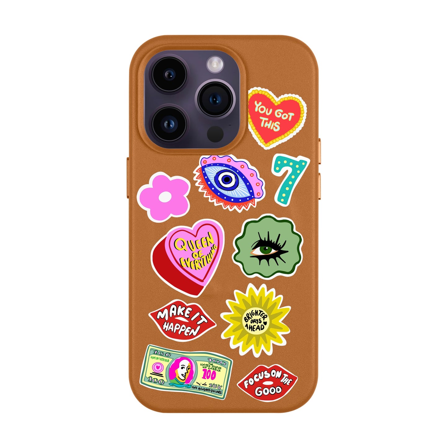 HM STICKERS-iPhone 14 Pro Leather Kılıf MagSafe Özellikli