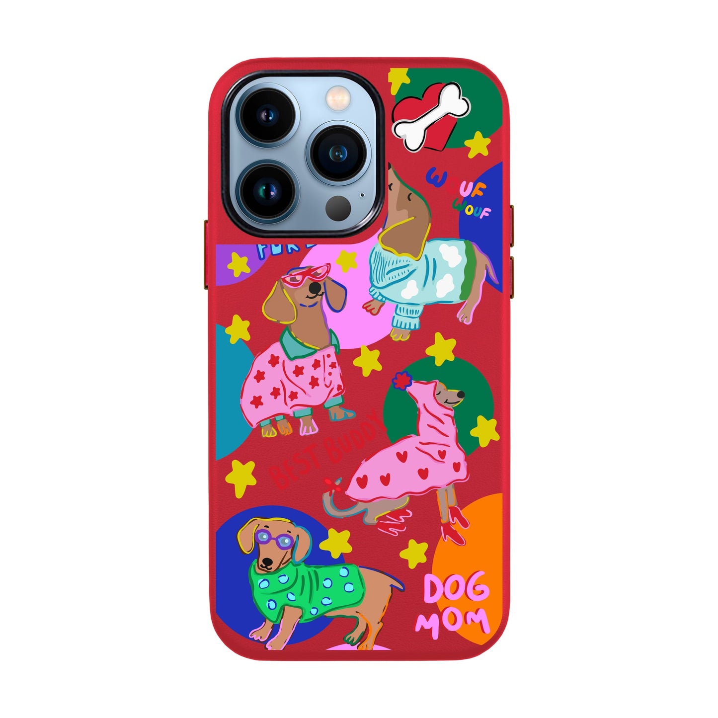 DOG MOM-iPhone 13 Pro Max Leather Kılıf