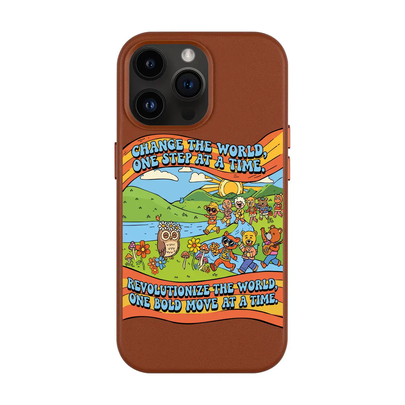 CHANGE THE WORLD-iPhone 14 Pro Max Leather Kılıf MagSafe Özellikli