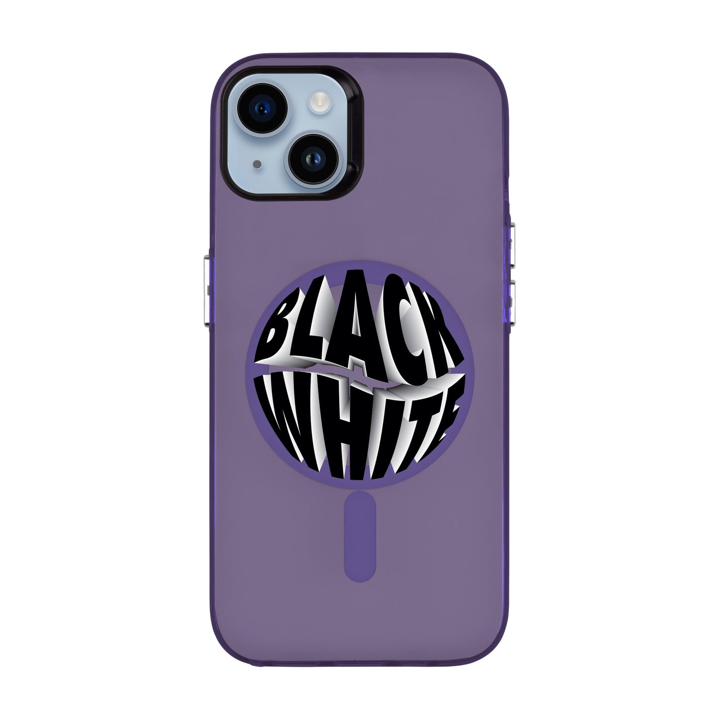 BLACK WHITE-iPhone 14 Plus Hold Kılıf MagSafe Özellikli