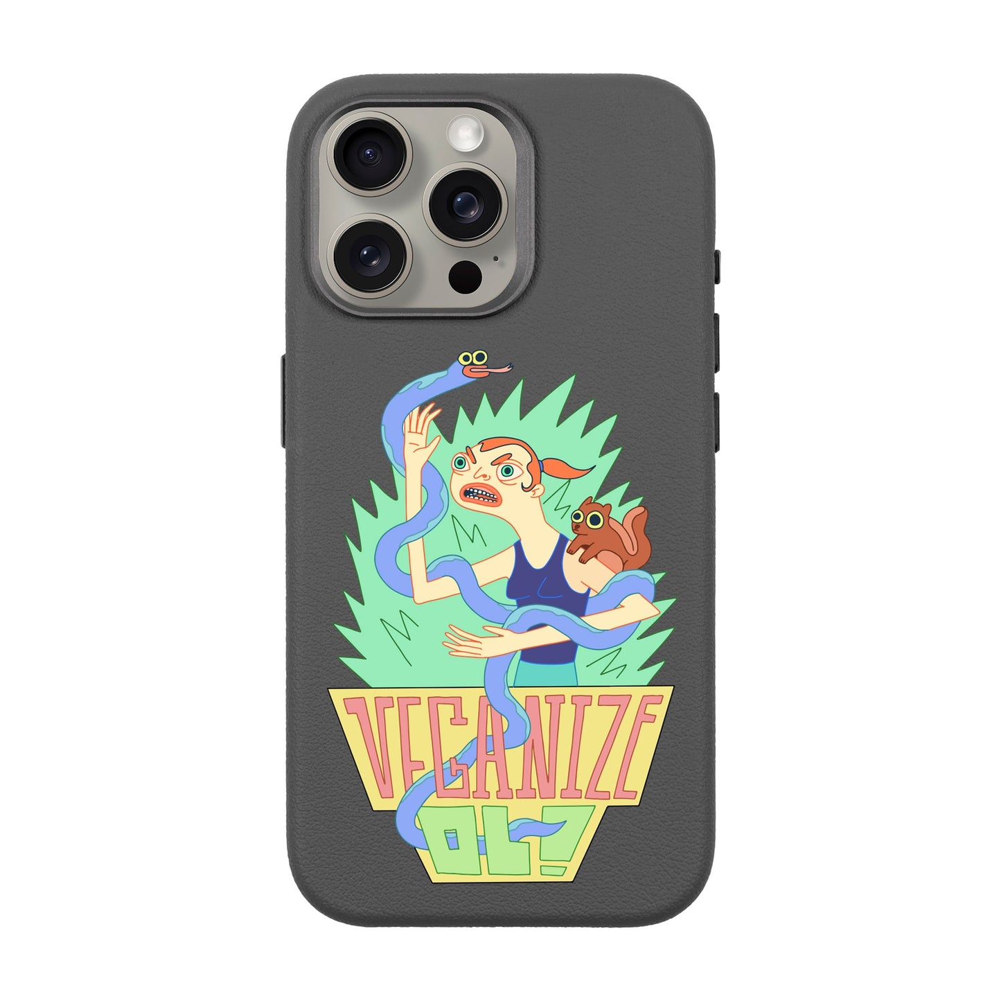 VEGANİZE-iPhone 15 Pro Max Leather Premium Kılıf MagSafe Özellikli