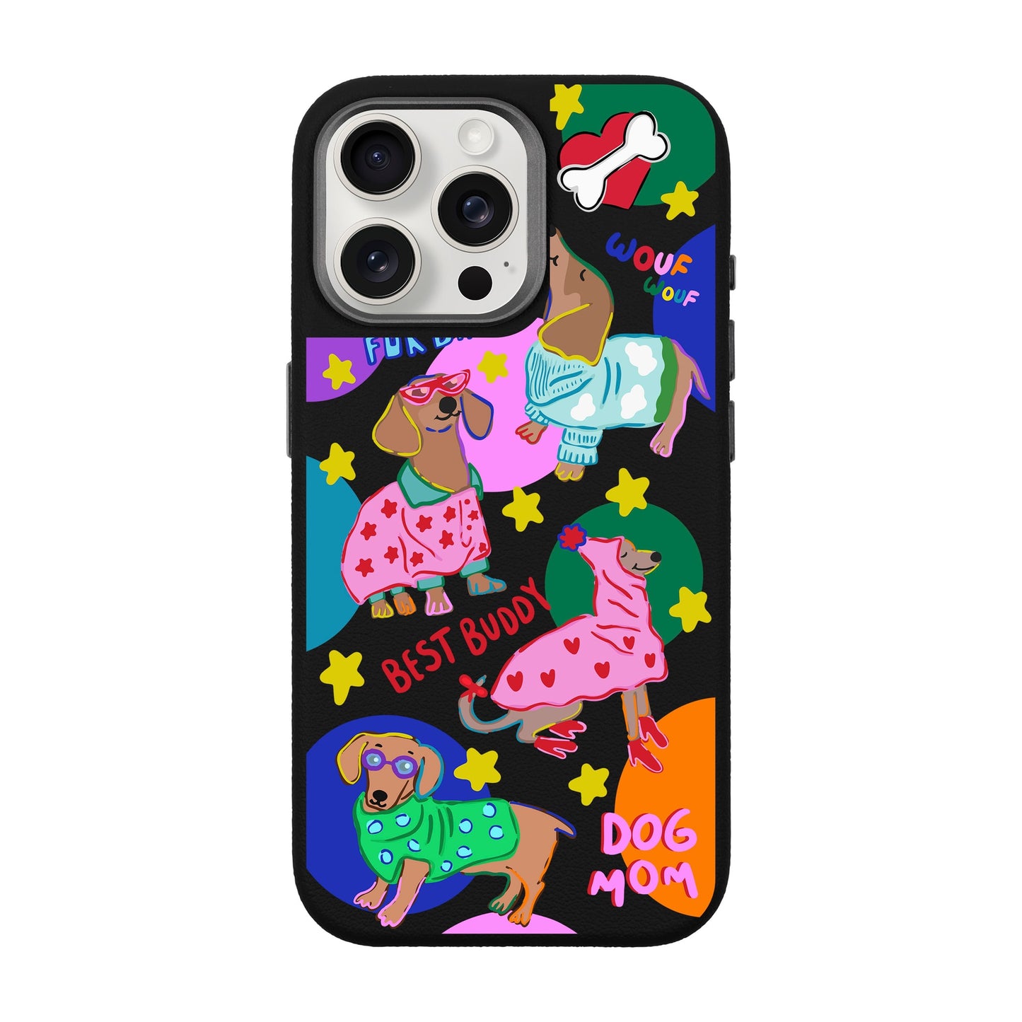 DOG MOM-iPhone 15 Pro Max Leather Premium Kılıf MagSafe Özellikli