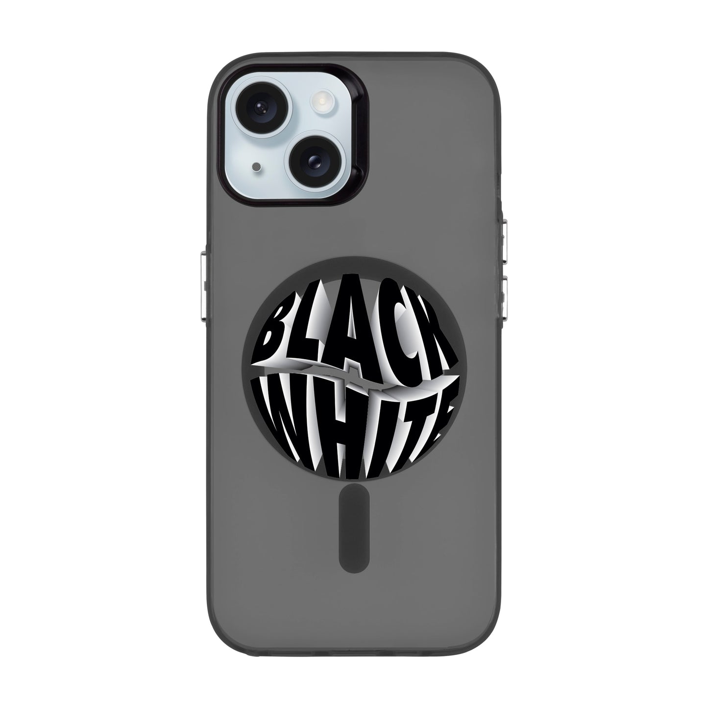 BLACK WHITE-iPhone 15 Hold Kılıf MagSafe Özellikli