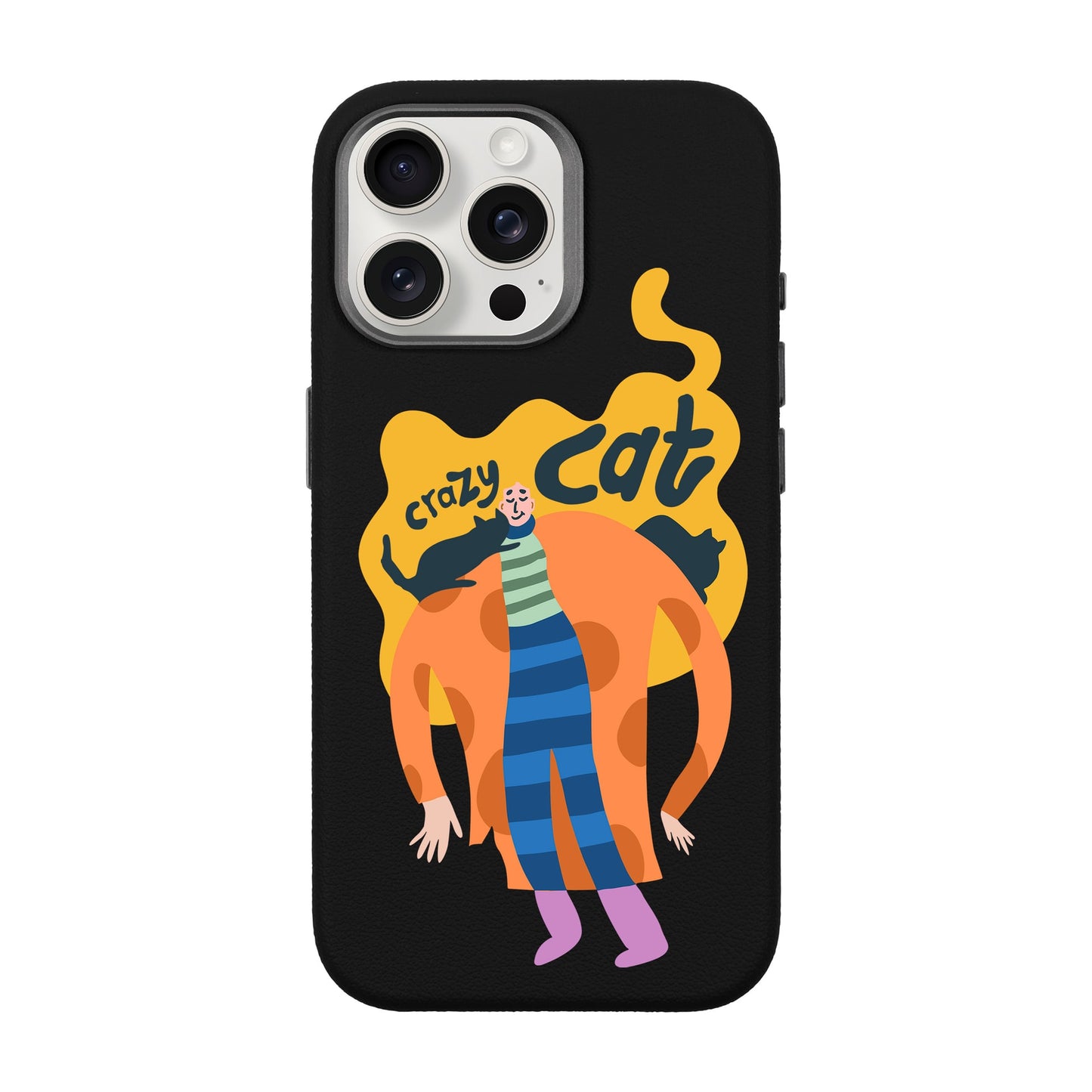 CRAZY CAT-iPhone 15 Pro Max Leather Premium Kılıf MagSafe Özellikli