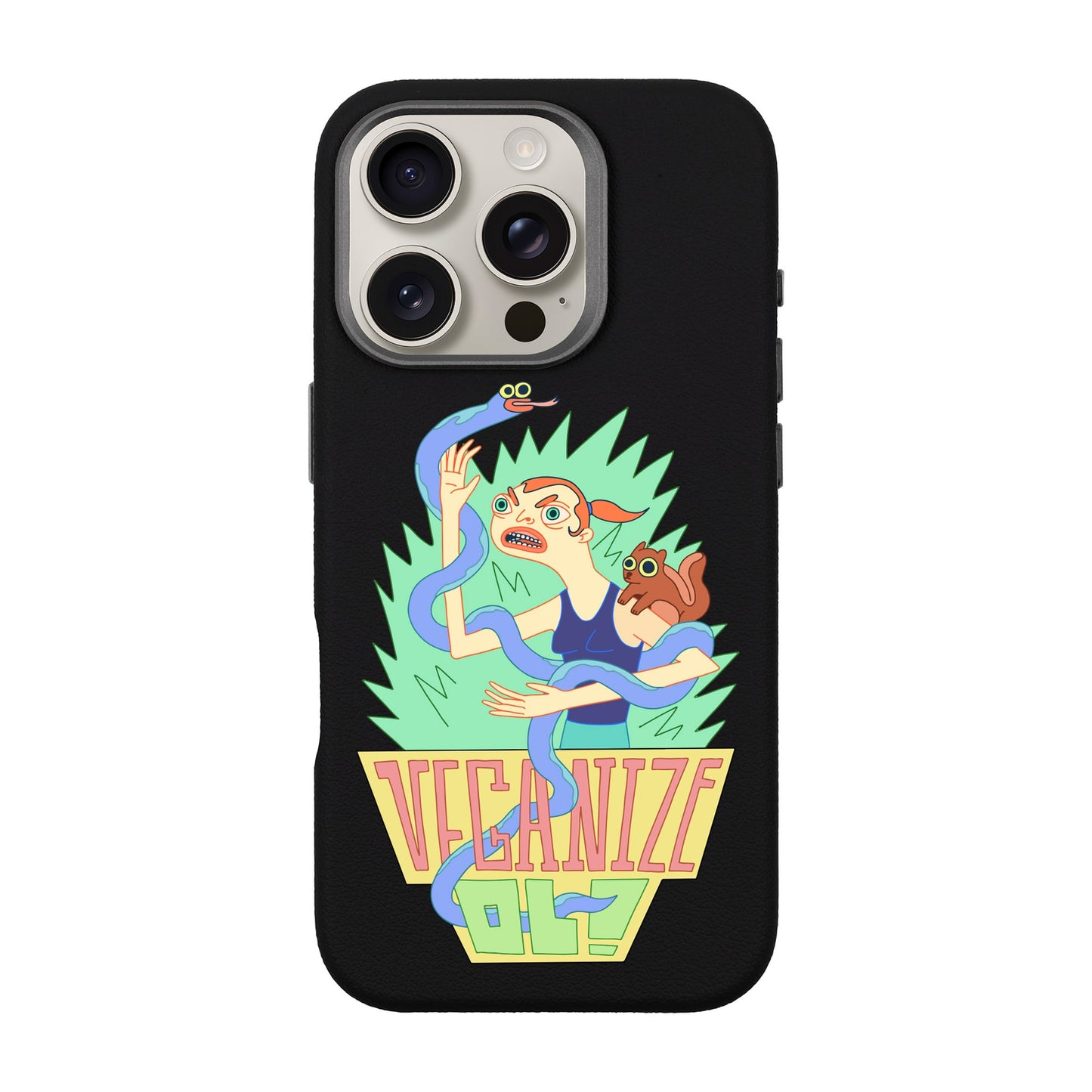 VEGANİZE-iPhone 16 Pro Leather Premium Kılıf MagSafe Özellikli