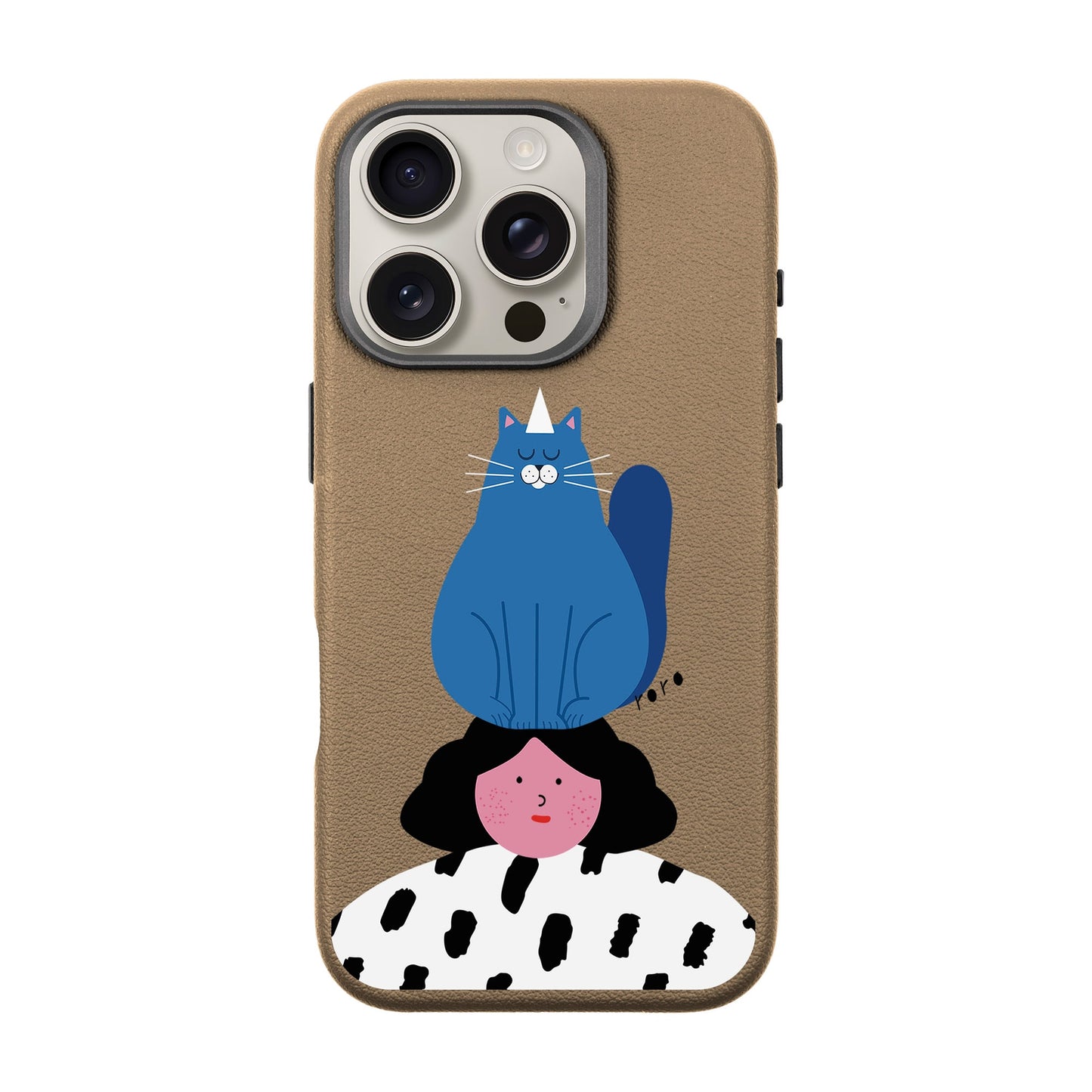 NAUGHTY CAT-iPhone 16 Pro Leather Premium Kılıf MagSafe Özellikli