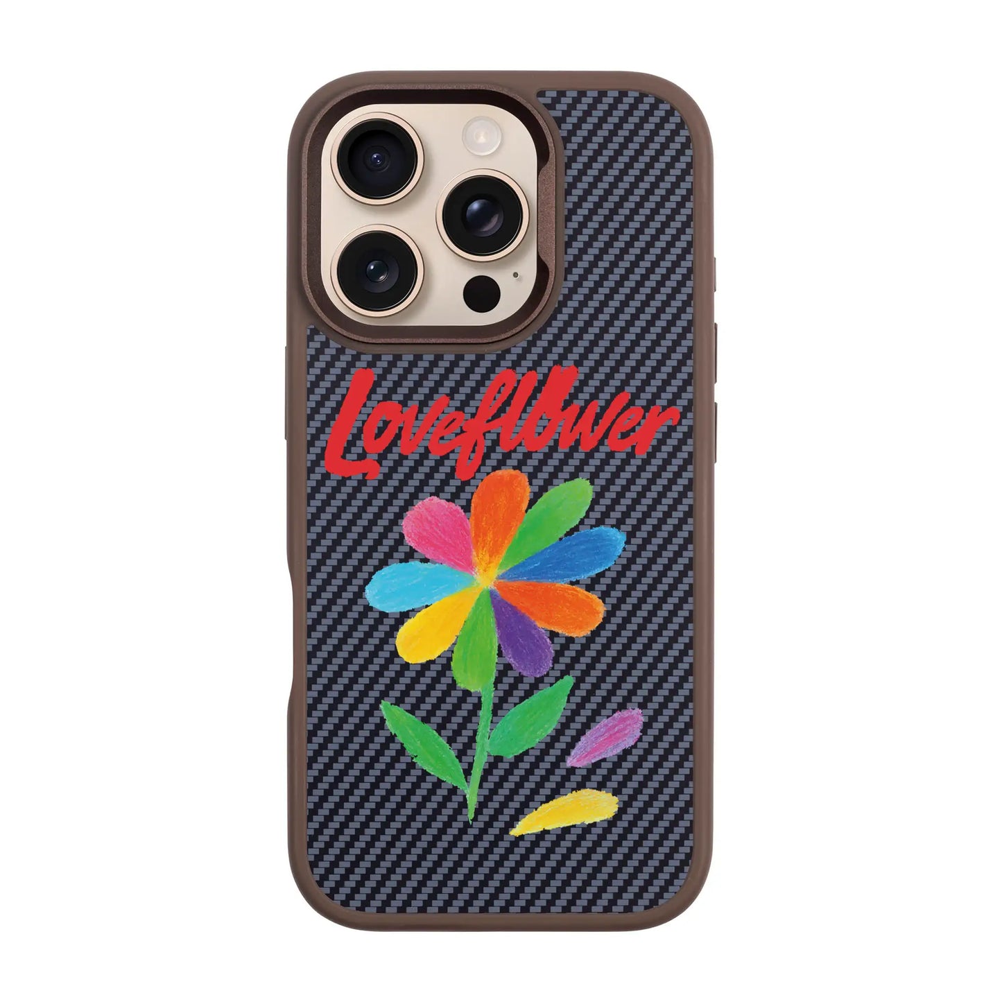 LOVE FLOWER-iPhone 16 Pro Plaid Kılıf MagSafe Özellikli