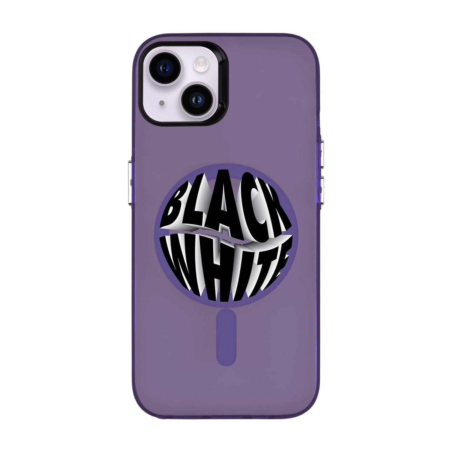 BLACK WHITE-iPhone 14 Plus Hold Kılıf MagSafe Özellikli
